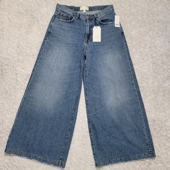 Current/Elliott Women's Wide Leg Crop Jean Size 28 NWT Bromes Blue - Picture 2 of 16
